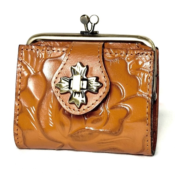 Patricia Nash Casella Embossed Leather Wallet In Cognac Brown - Picture 16 of 16